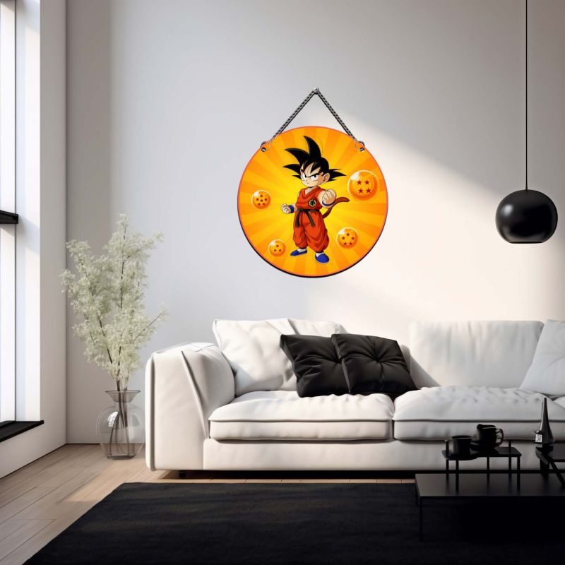 Anime Theme Wooden Wall Hanging for Kids' Bedroom, Living Room & Playrooms Birthday Return Gift For Kids & Anime Lover (Goku)